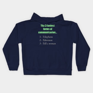 The Three Quickest Modes of Communication Kids Hoodie